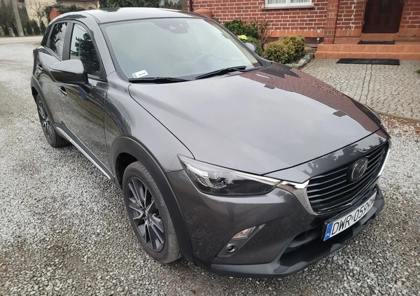 Mazda CX-3 cena 64900 przebieg: 106154, rok produkcji 2018 z Wrocław małe 326